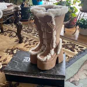 Demonia Cult - Camel 311 Boots in Camel Vegan Suede